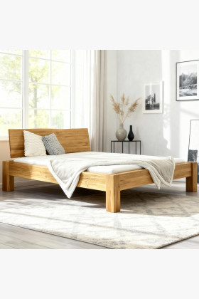 Doppelbett aus massiver Eiche 160-180 cm natur geölt